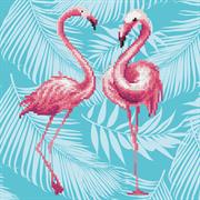 Diamond Art, Flamingo Duo 32 x 32cm